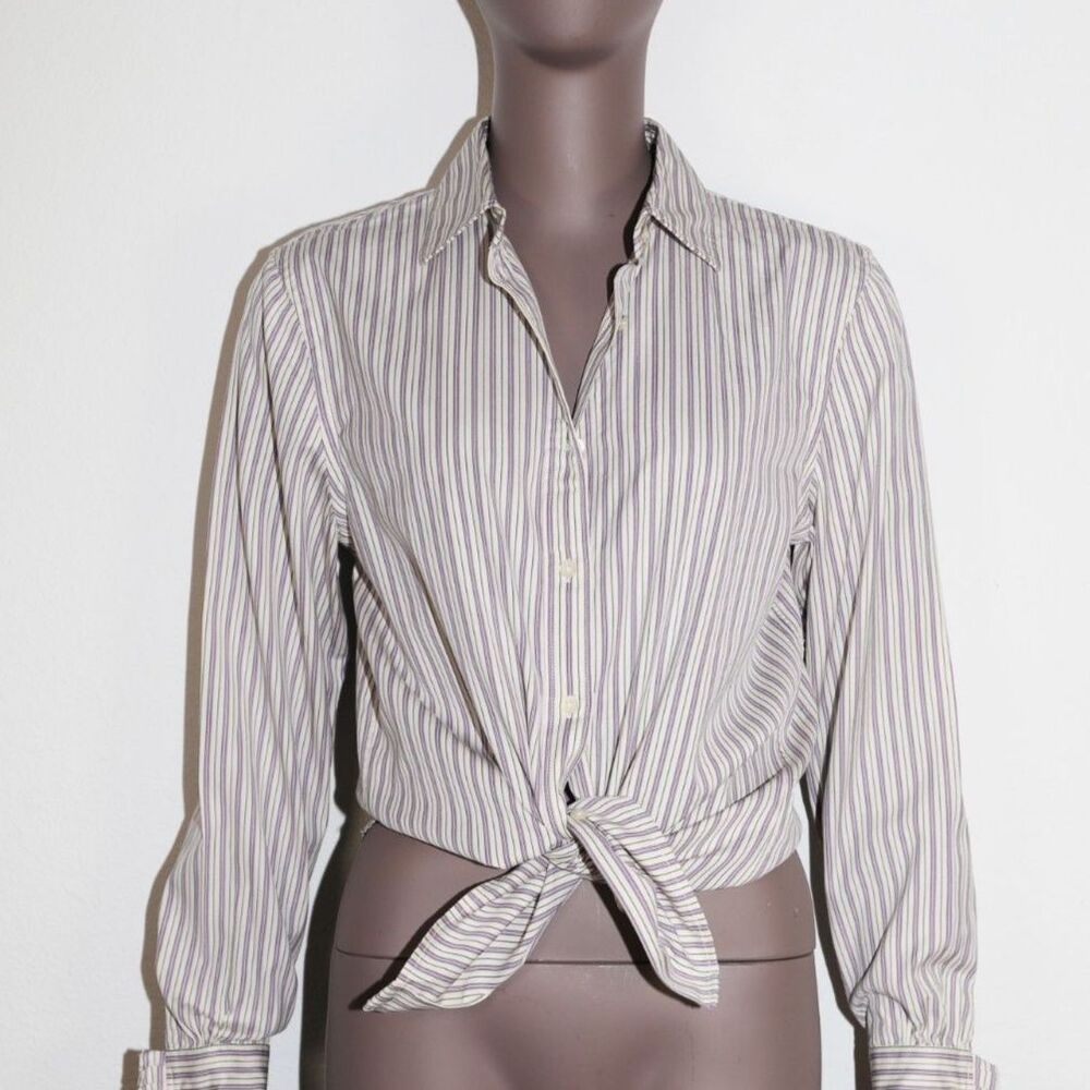 Ralph Lauren‎ Striped Cotton Button-Down Shirt Oxford Preppy Classic Small